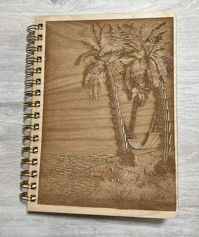 Island Beach Wooden Journal