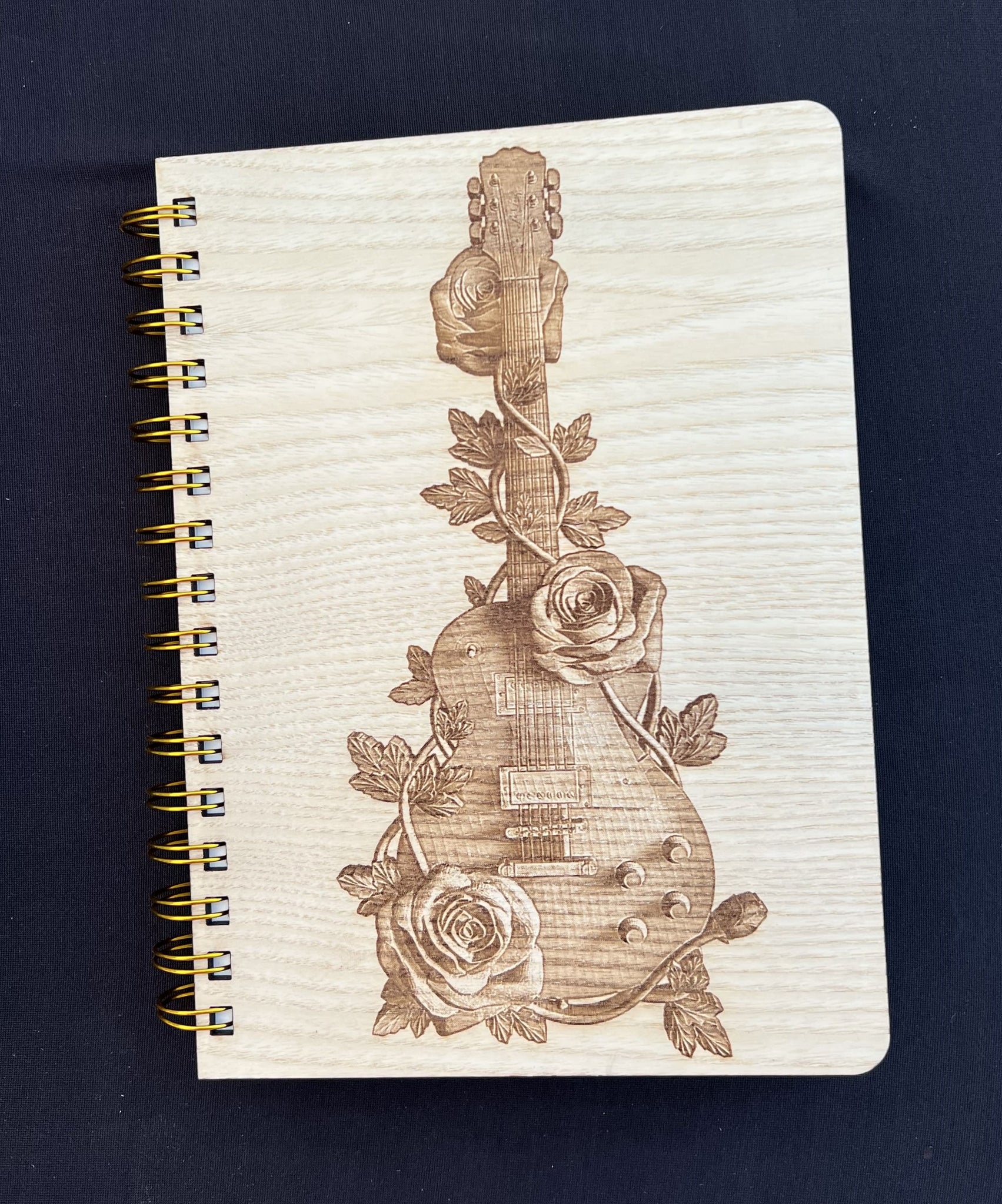 Rose Guitar Wooden Journal