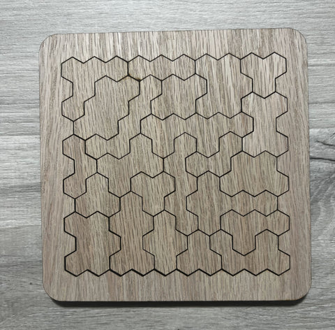 Hexagon Grid Wooden Jigsaw Puzzle