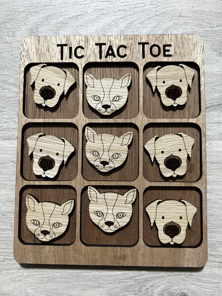 Tic Tac Toe Wooden Game