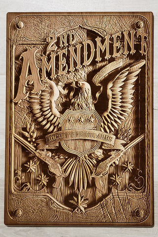 2nd Amendment Right to Bear Arms Engraved Sign