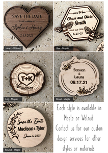 SAVE THE DATE - WOODEN WEDDING MAGNETS