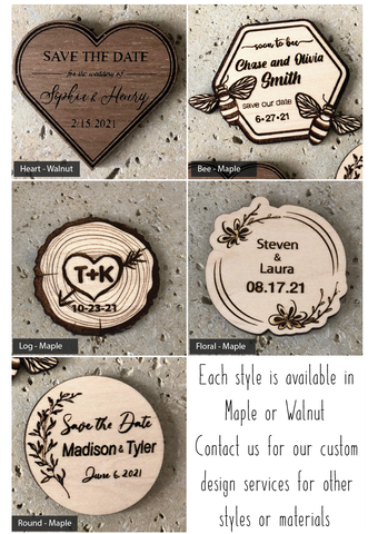 SAVE THE DATE - WOODEN WEDDING MAGNETS